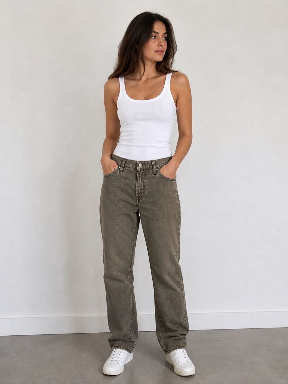 Lauren Ralph Lauren Olive Straight-Leg Jeans